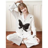 Black and white polka dot printed pajamas｜Suitable for all seasons