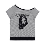 MYSTIC ONE-SHOULDER TEE (BLACK) F25QB107
