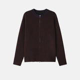 Fog lip zip-up knitwear