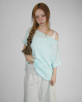 FREE LOOSE OFF-SHOULDER T-SHIRT