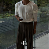 [HFORUS MADE]Forus Knitted pleats U - kneck long sleeves IN IVORY