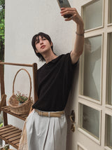 Uke Shoulder Henley Neck Muscle Fit Half Knit