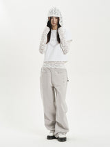 LACE BUTTON HOODIE TOP