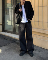 Wide leg denim pants