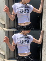 Player003 Crop Half Sleeve T-shirt (3 colors)