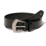BL011 Western Unisex Leather Belt 25 mm Black