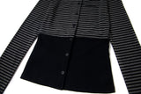 Off-Shoulder Button-Up Stripe Knit 232514000
