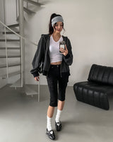 Wearing ストライプ ツーウェイフードジップアップ