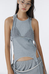 CUBIC SWEAT BIKINI TOP (GRAY)