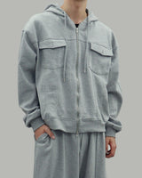 Dust Pocket Hooded Zip-Up (Gray)