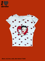 Heart, red, love, cutie, short sleeve T-shirt