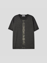 Smoke stripe slim half-sleeves 2color