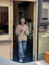 Grain Fisherman Knit Hooded Zip-Up