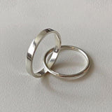 SVR-631 Silver 92.5 Minimal Two Ring Plain Women’s Silver Ring C23
