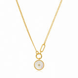 Eclipse Emblem Mother-of-Pearl Link 925 Silver Necklace N030-03G