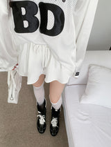 Flare Bloom Banding Frill Mini Skirt Pants (2 colors)