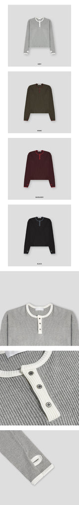 [S/S] ウォーマーヘンリーネックワッフルスリーブレス(4color)