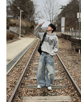Stay Lettering Cropped Hoodie