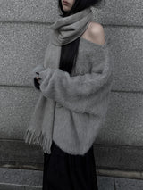 overfit mohair lips-neck knit (2color)