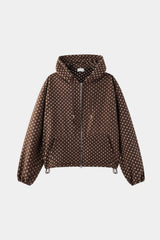 Dot fleece hood zip-up