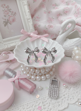 [ILLIT イロハ, NMIXX へウォン Piercing] バレリーナリボンピアス - Silver