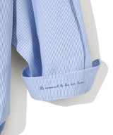 Side slit Stripe Cotton Shirt S139  Sky