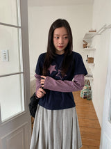 Baffon Stripe Star Layered Long Sleeve Tee