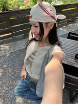 デザイン スリーブレス ニットウェア 2ピース カーディガン セット
