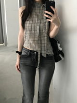 Check halter top (2 colors)