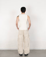 Metal Cotton Cargo Pants Beige