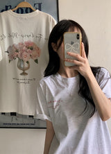 アンティークガーデングラフィック半袖Tシャツ(2color)