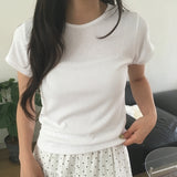 エードベーシックフィットリブド半袖Tシャツ (5 Colors)