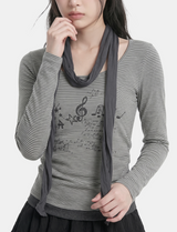 Livia Music Graphic Scarf Tee