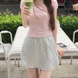 Rose Garden Mini Skirt - MINT