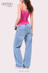Hot pink wing sleeveless top