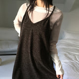 Cuyo gradation knitwear layered sleeveless dress