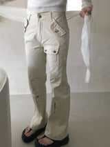 Louple Cargo Pocket Semi Bootcut Long Pants