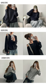 Joy unbalanced off-shoulder sweatshirt