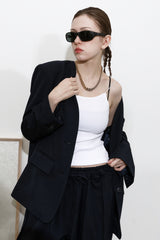 TAILORED WIDE PANTS_NAVY