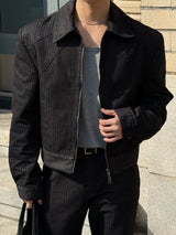 Herringbone shoulder denim jacket