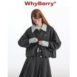 WhyBerry 24AW "Cream Beiguo" カラーフラワーバッドコートルーズジャケット