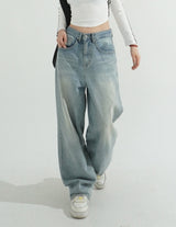 Milk Washing Wide Denim Pants
