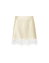 [PRE- FALL] Lumi Lace Satin A-Line Mini Skirt Soft Butter