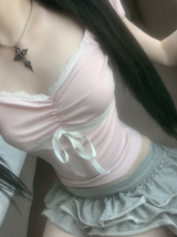 ハッケンリボンレーストップ (light pink)