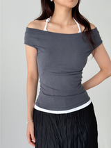 beads halter top (3color)