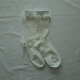 ［2PCS 1SET］デインティリボンレースソックス