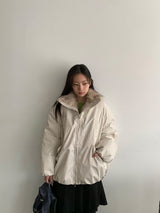 Viewpass High Neck Fur Bomber Jacket