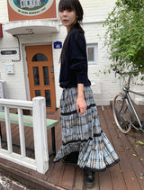 FADE CHECK MAXI SKIRT (2C)