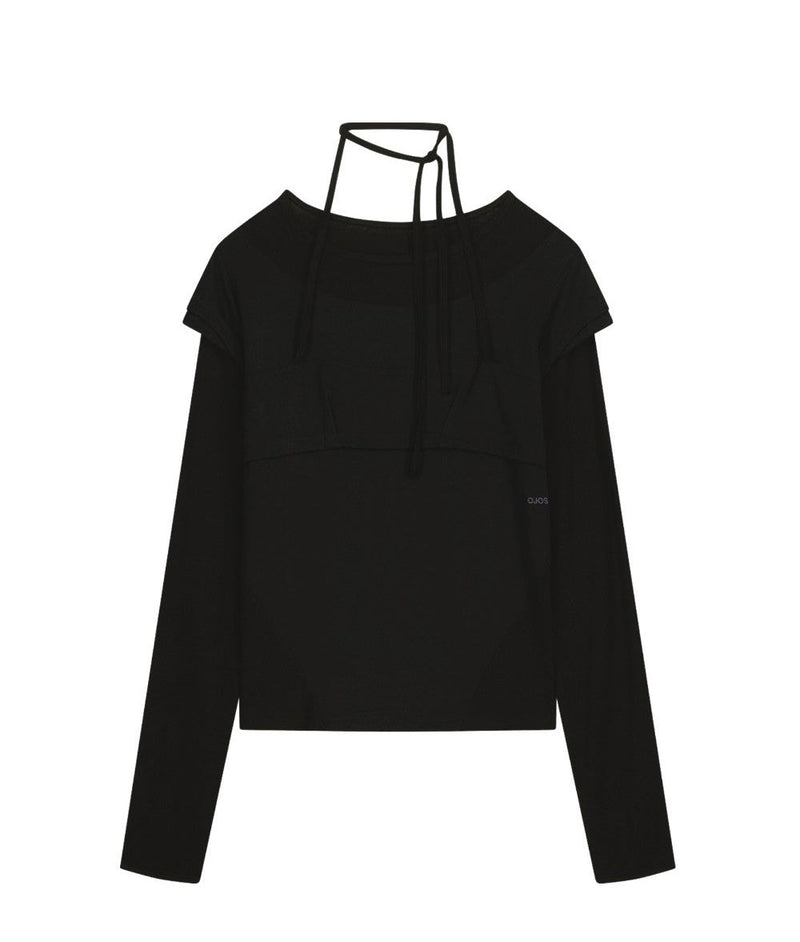 Halter Strap Long Sleeve / Black