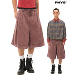 Vintage pleated loose-fitting cropped slacks